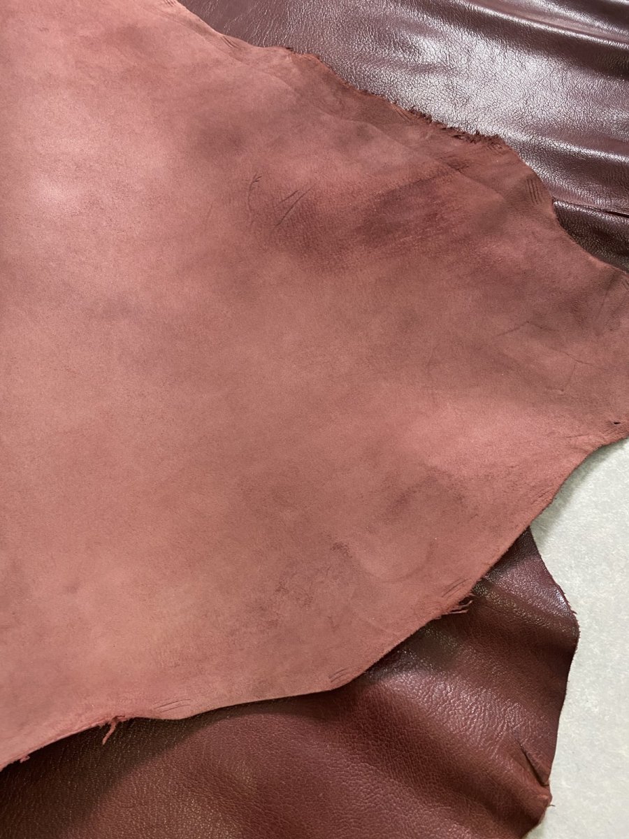 画像9: アッシュゴート　ワイン　山羊革　レザークラフト (9)