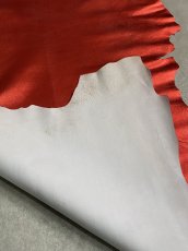 画像11: ゴート　レッド　箔フィルム　山羊革　レザークラフト (11)