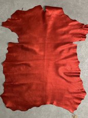 画像1: ゴート　レッド　箔フィルム　山羊革　レザークラフト (1)