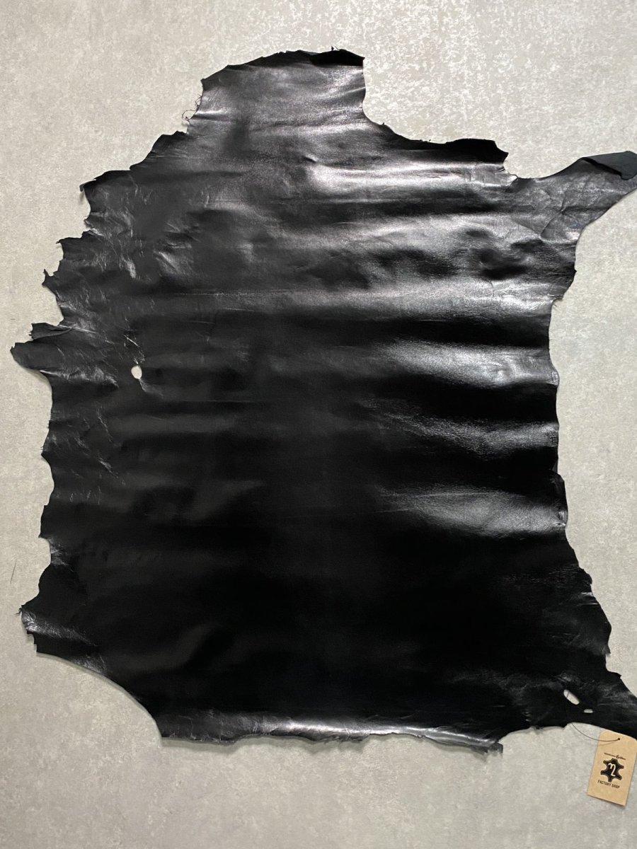 画像1: ゴートスムース　薄口　ブラック　山羊革　レザークラフト (1)