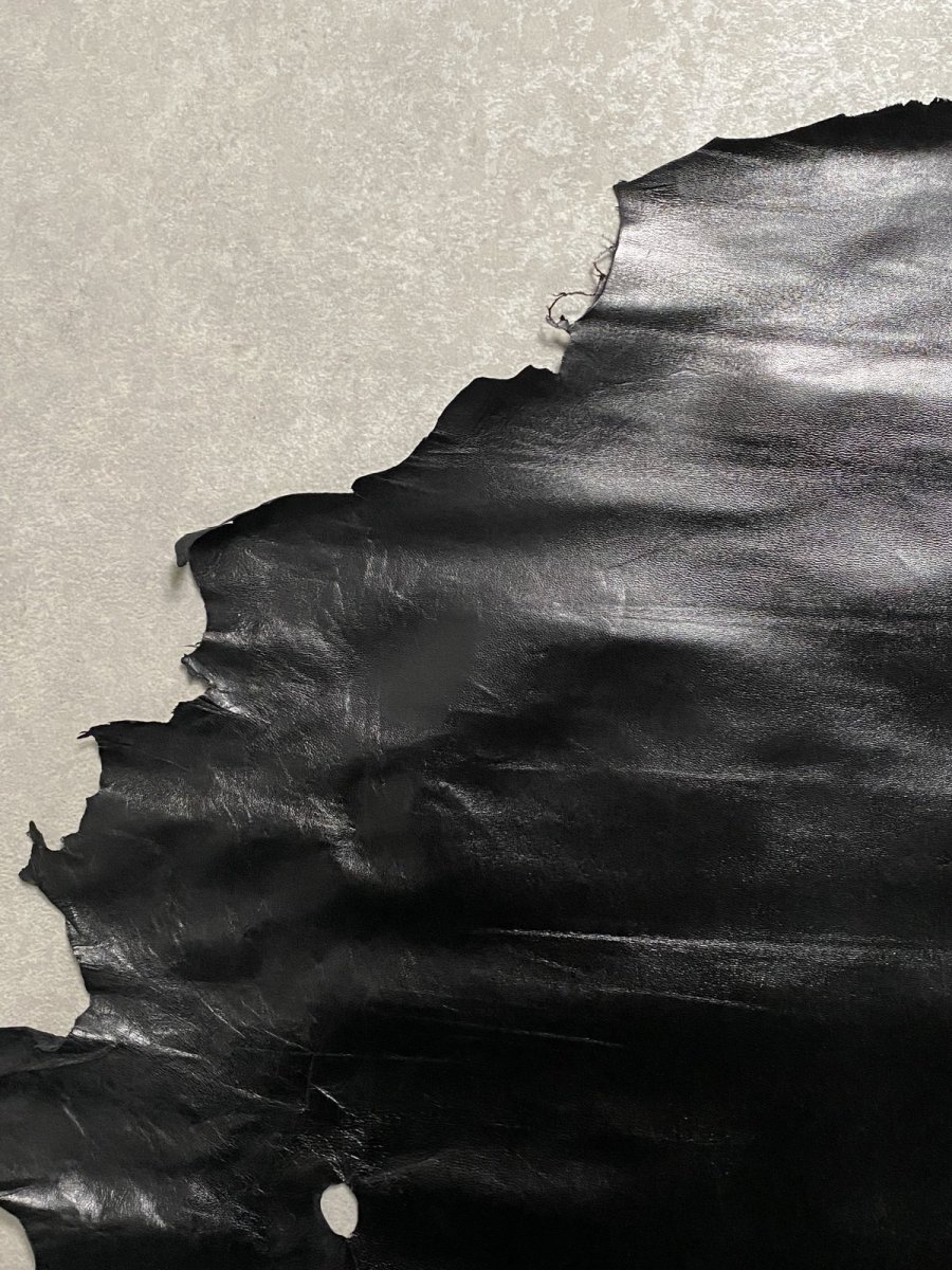 画像2: ゴートスムース 薄口 ブラック 山羊革 レザークラフト (2)