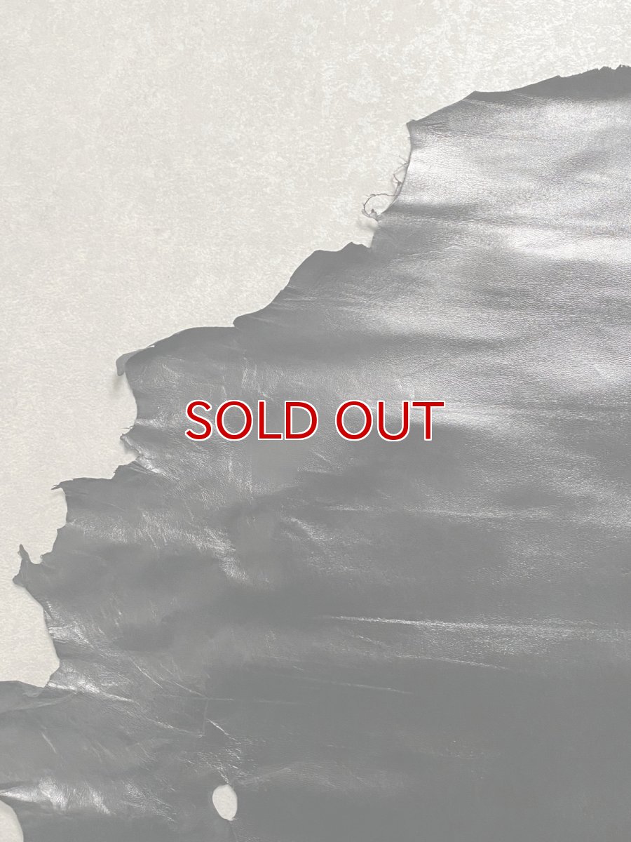 画像2: ゴートスムース　薄口　ブラック　山羊革　レザークラフト (2)