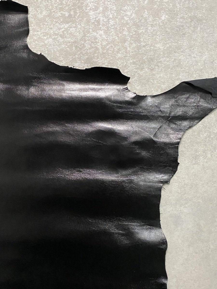 画像3: ゴートスムース 薄口 ブラック 山羊革 レザークラフト (3)