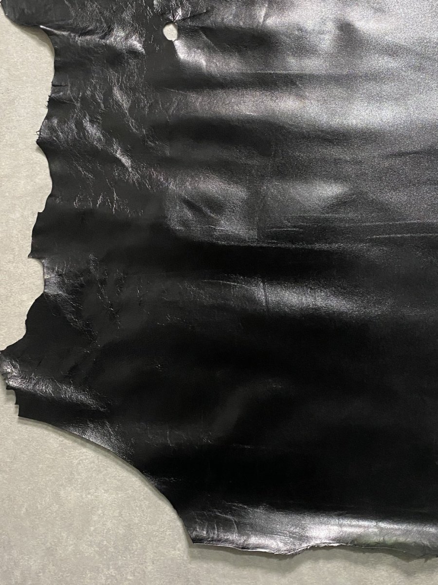 画像4: ゴートスムース 薄口 ブラック 山羊革 レザークラフト (4)