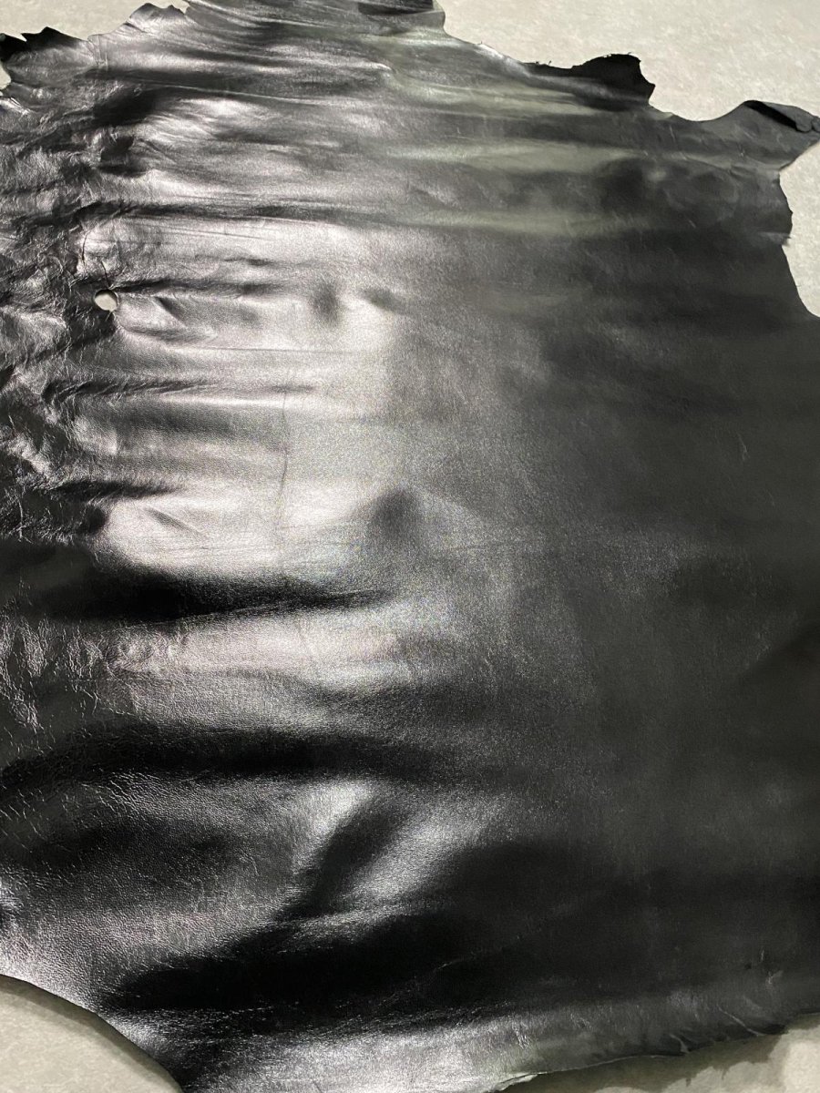 画像6: ゴートスムース 薄口 ブラック 山羊革 レザークラフト (6)