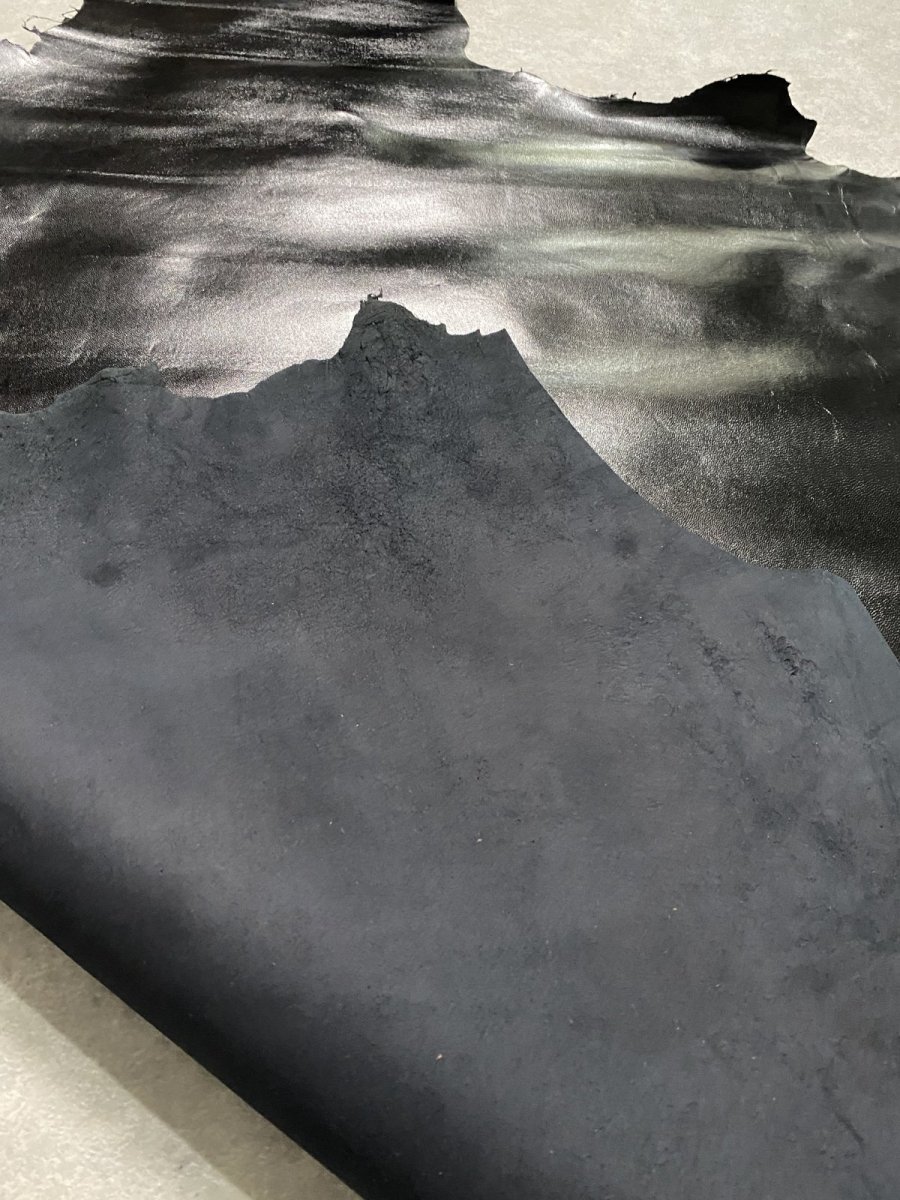 画像7: ゴートスムース 薄口 ブラック 山羊革 レザークラフト (7)