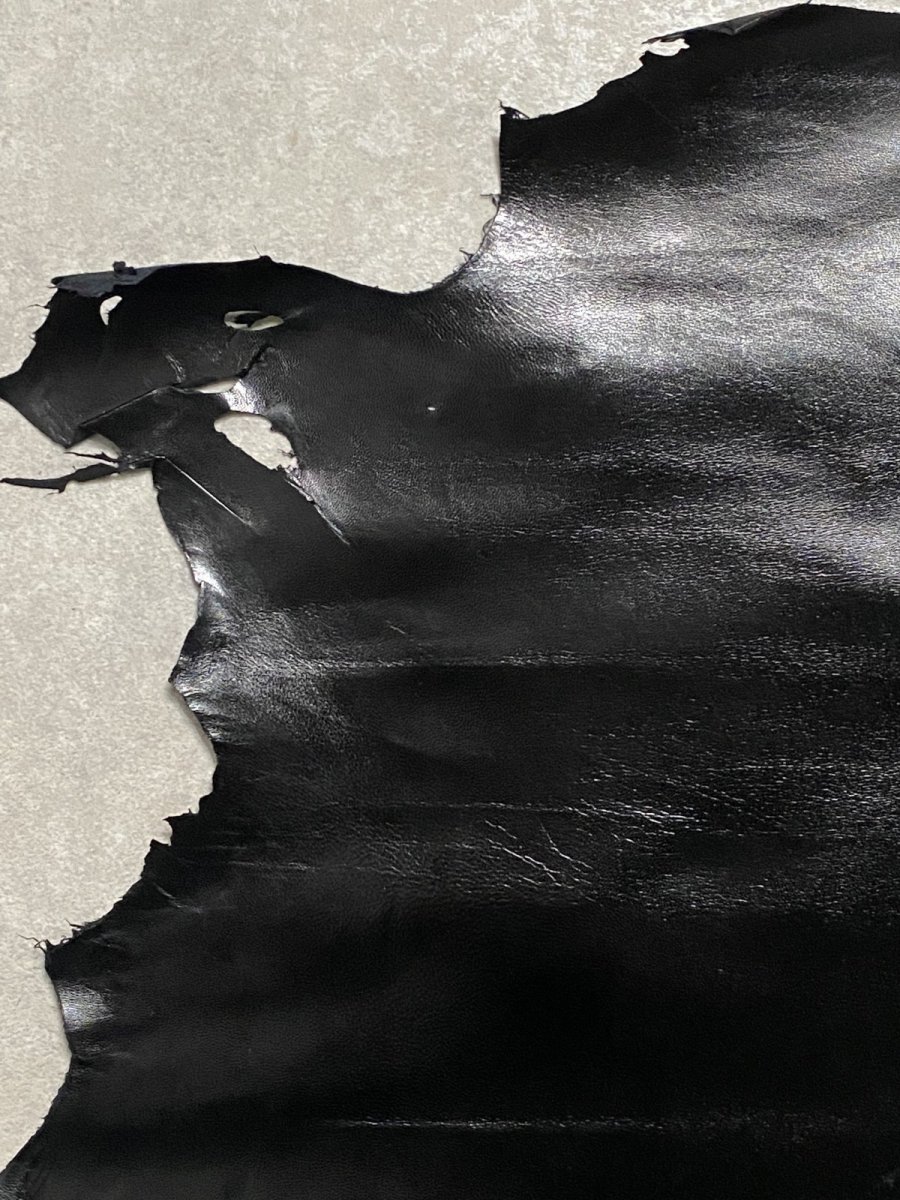 画像2: ゴートスムース 薄口 ブラック 山羊革 レザークラフト (2)