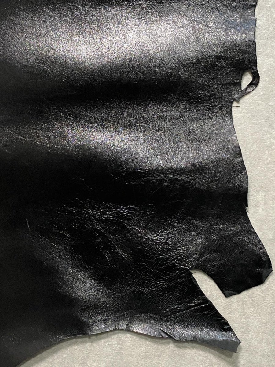 画像4: ゴートスムース 薄口 ブラック 山羊革 レザークラフト (4)