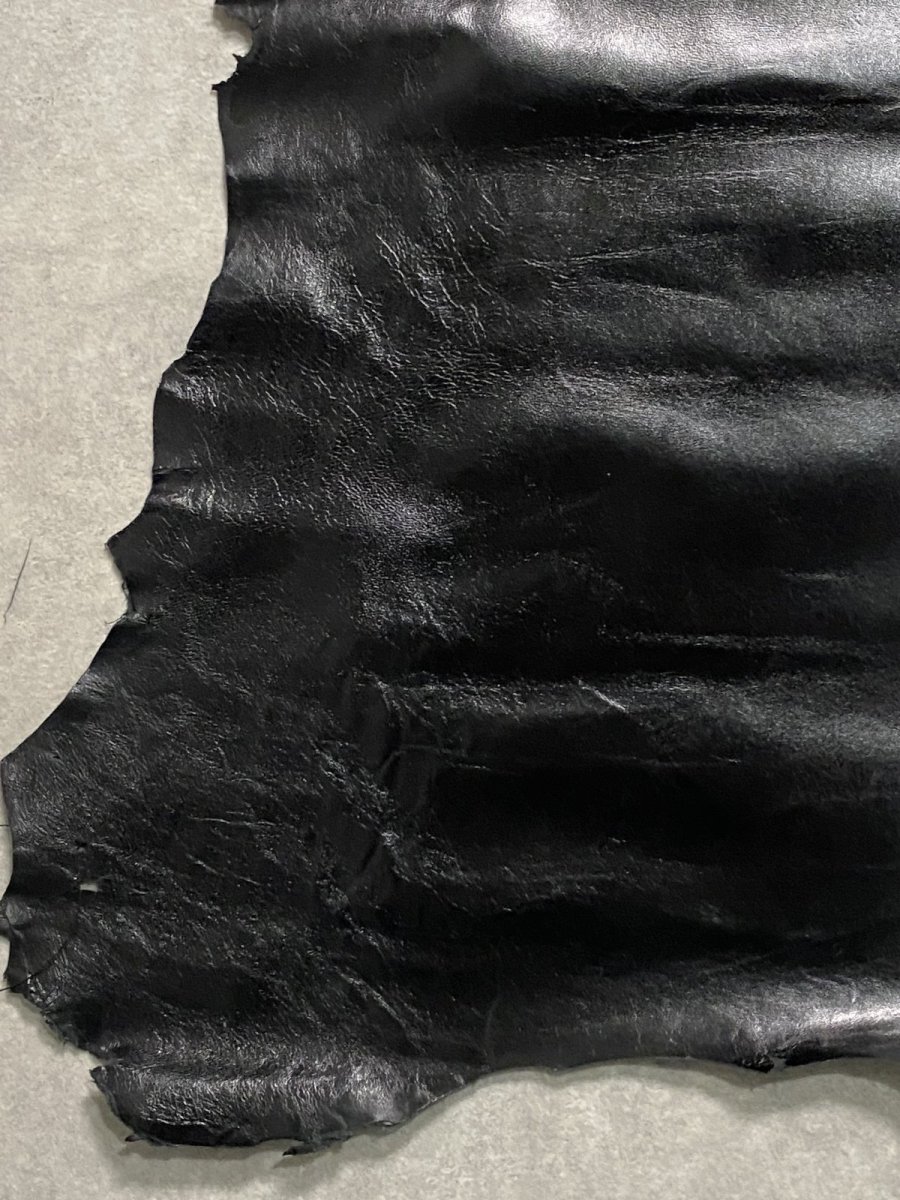 画像5: ゴートスムース 薄口 ブラック 山羊革 レザークラフト (5)