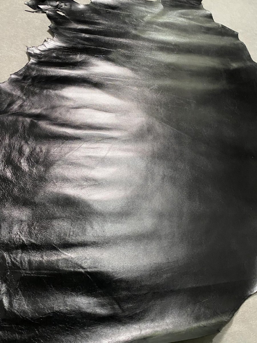 画像6: ゴートスムース 薄口 ブラック 山羊革 レザークラフト (6)