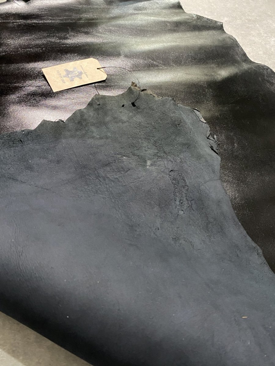 画像7: ゴートスムース 薄口 ブラック 山羊革 レザークラフト (7)