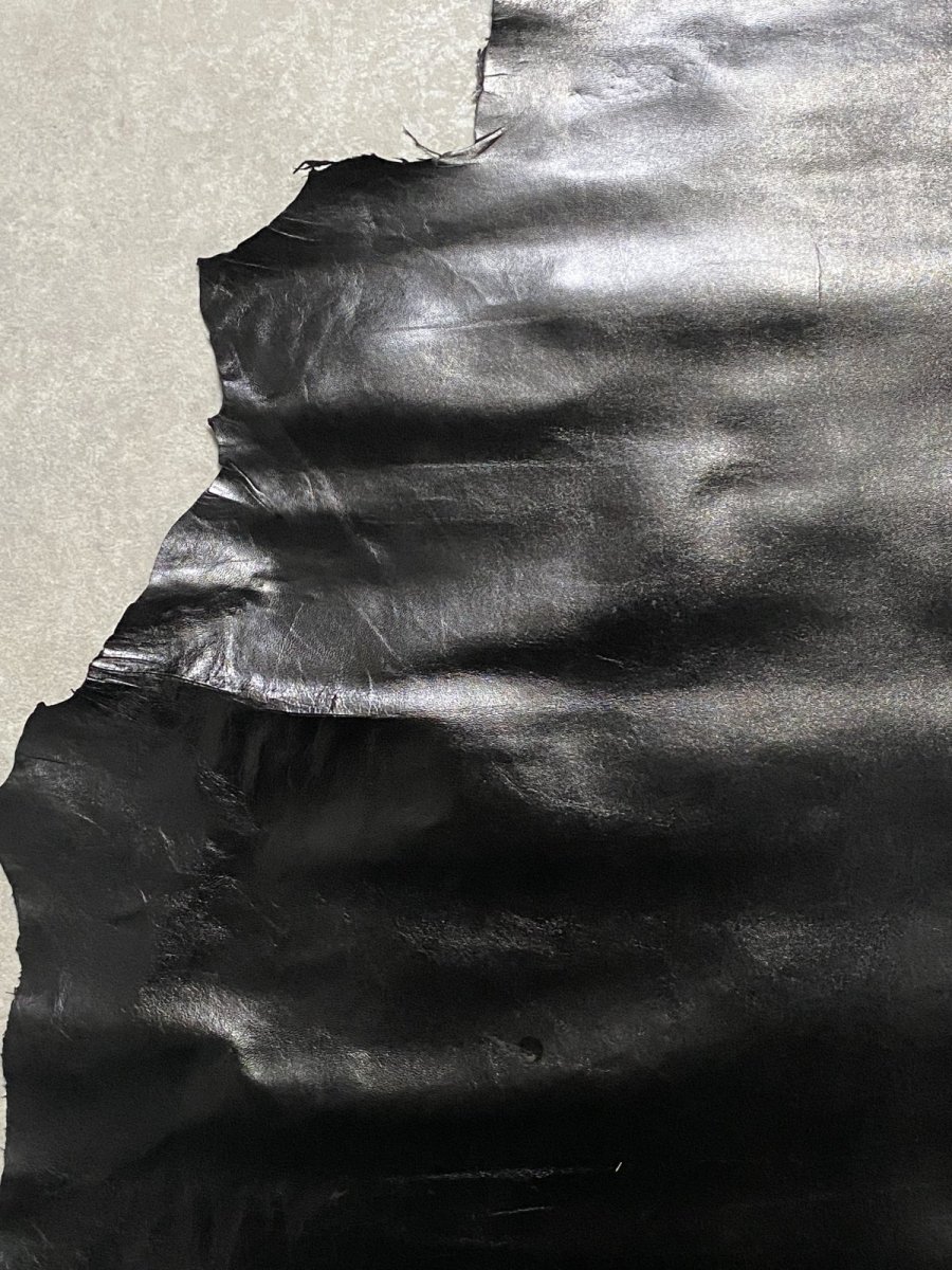 画像2: ゴートスムース 薄口 ブラック 山羊革 レザークラフト (2)