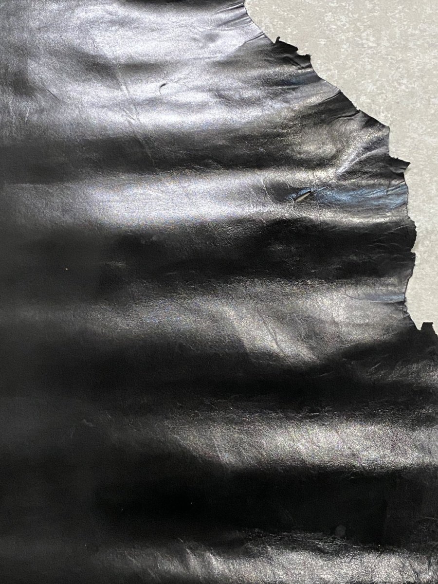 画像4: ゴートスムース 薄口 ブラック 山羊革 レザークラフト (4)