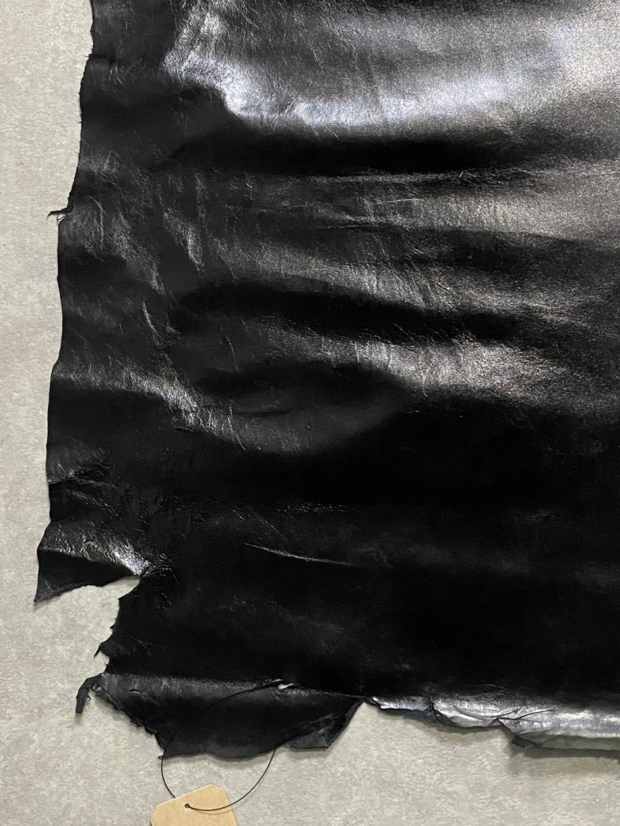 画像5: ゴートスムース 薄口 ブラック 山羊革 レザークラフト (5)