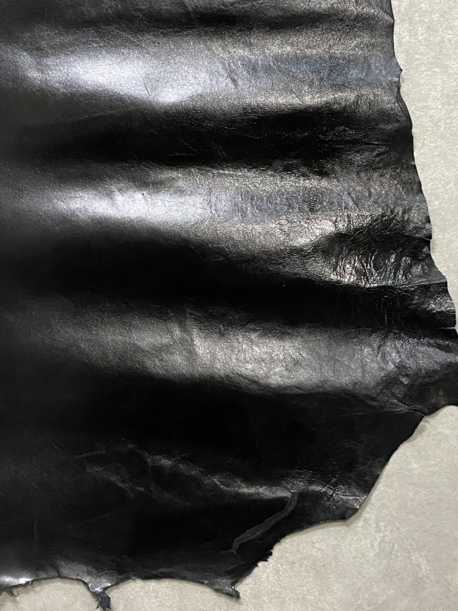 画像6: ゴートスムース 薄口 ブラック 山羊革 レザークラフト (6)