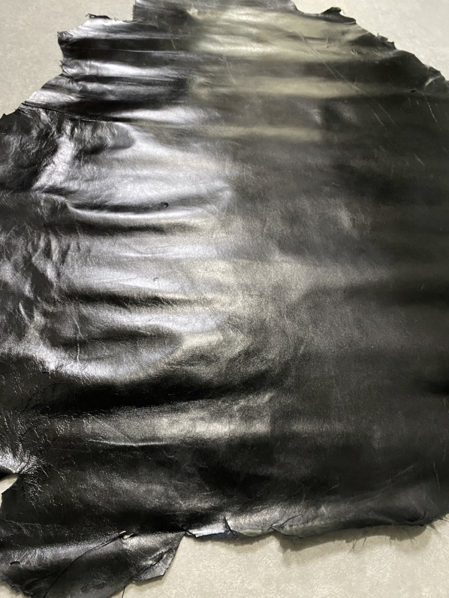 画像7: ゴートスムース 薄口 ブラック 山羊革 レザークラフト (7)