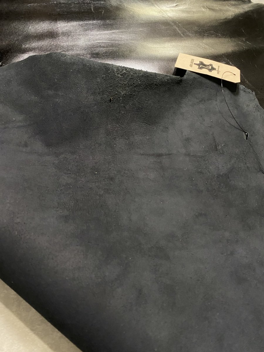 画像8: ゴートスムース 薄口 ブラック 山羊革 レザークラフト (8)