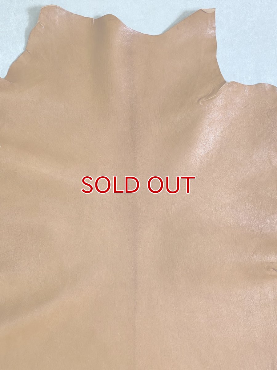 画像5: ヌメゴートシュリンク　キャメル　山羊革　レザークラフト (5)