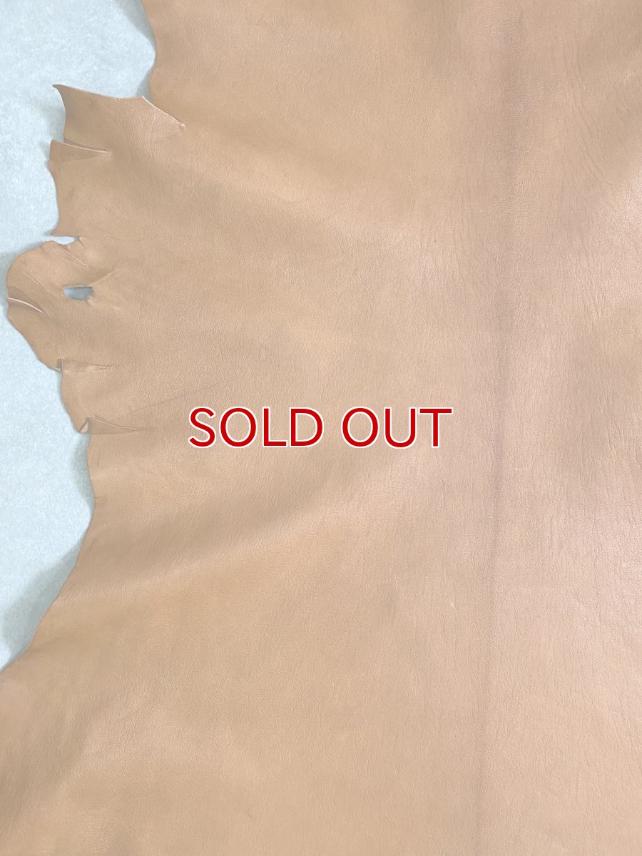 画像6: ヌメゴートシュリンク　キャメル　山羊革　レザークラフト (6)