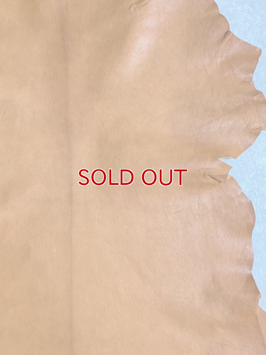 画像7: ヌメゴートシュリンク　キャメル　山羊革　レザークラフト (7)