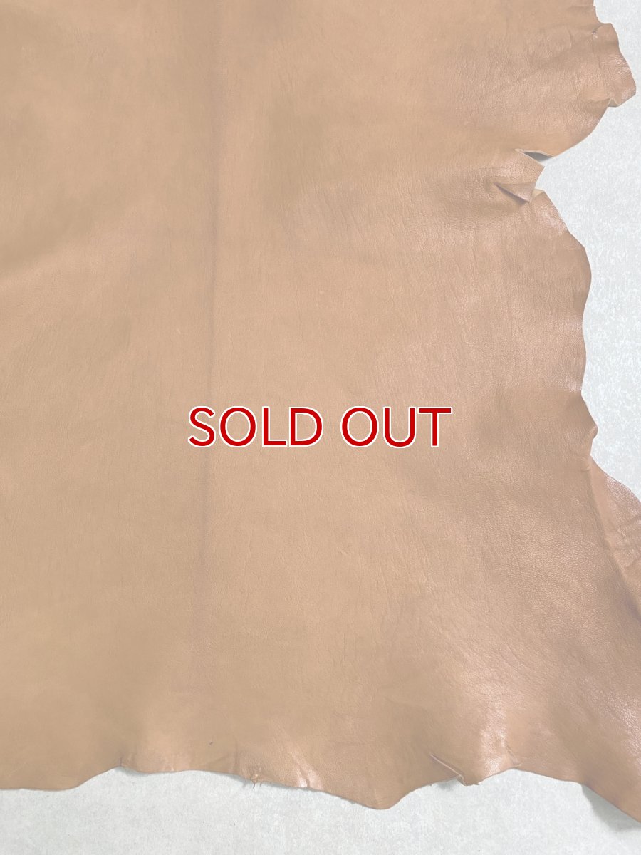 画像8: ヌメゴートシュリンク　キャメル　山羊革　レザークラフト (8)