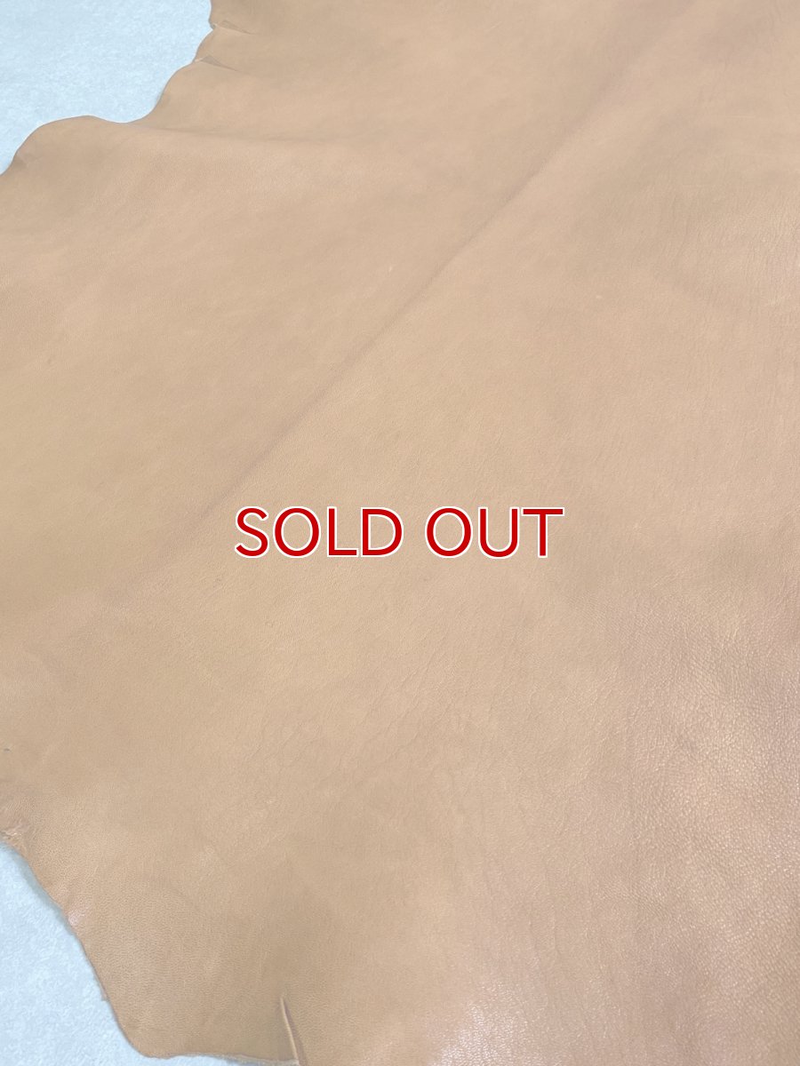 画像3: ヌメゴートシュリンク　キャメル　山羊革　レザークラフト (3)