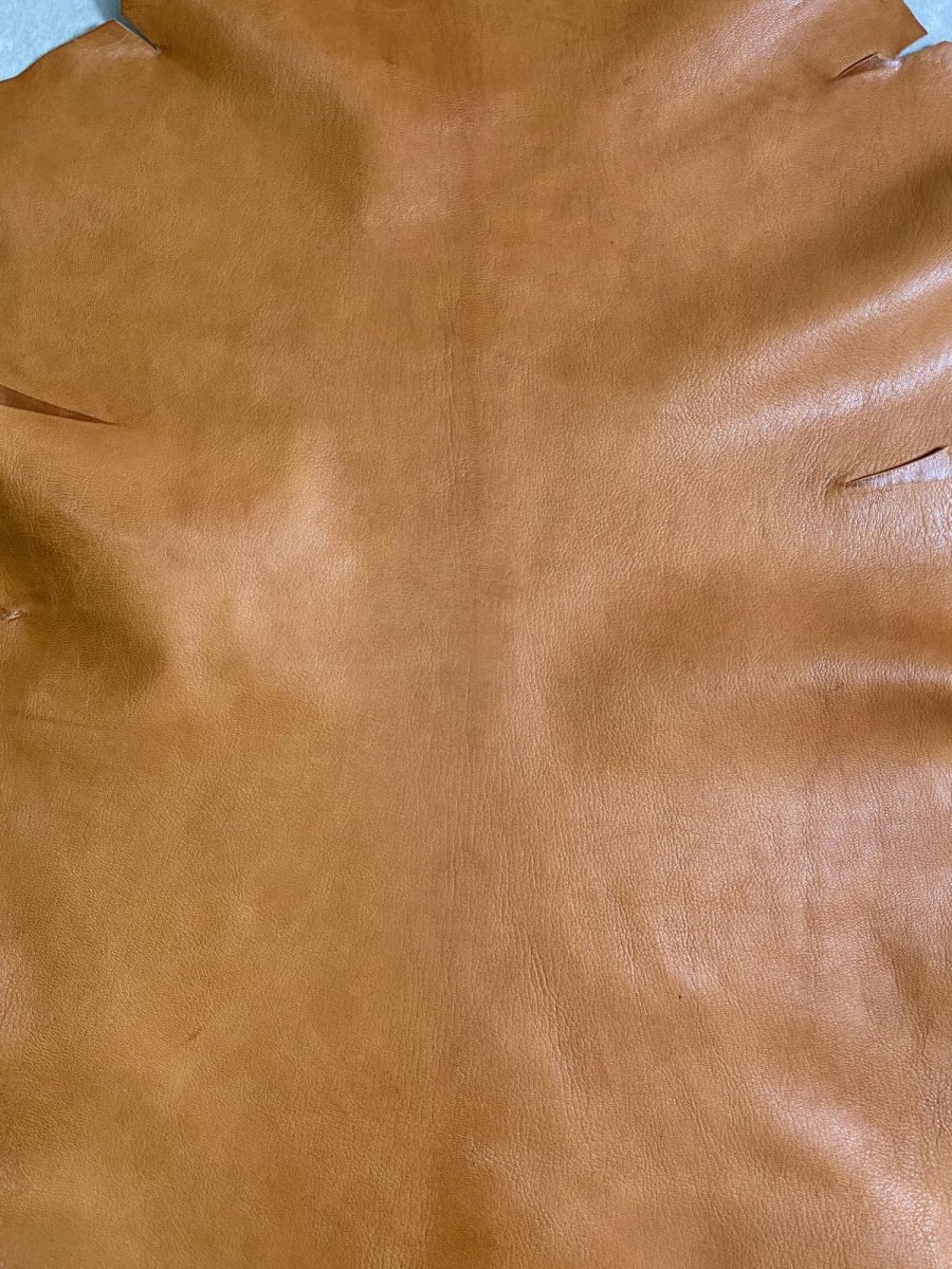 画像4: ヌメゴートシュリンク　キャメル　山羊革　レザークラフト (4)