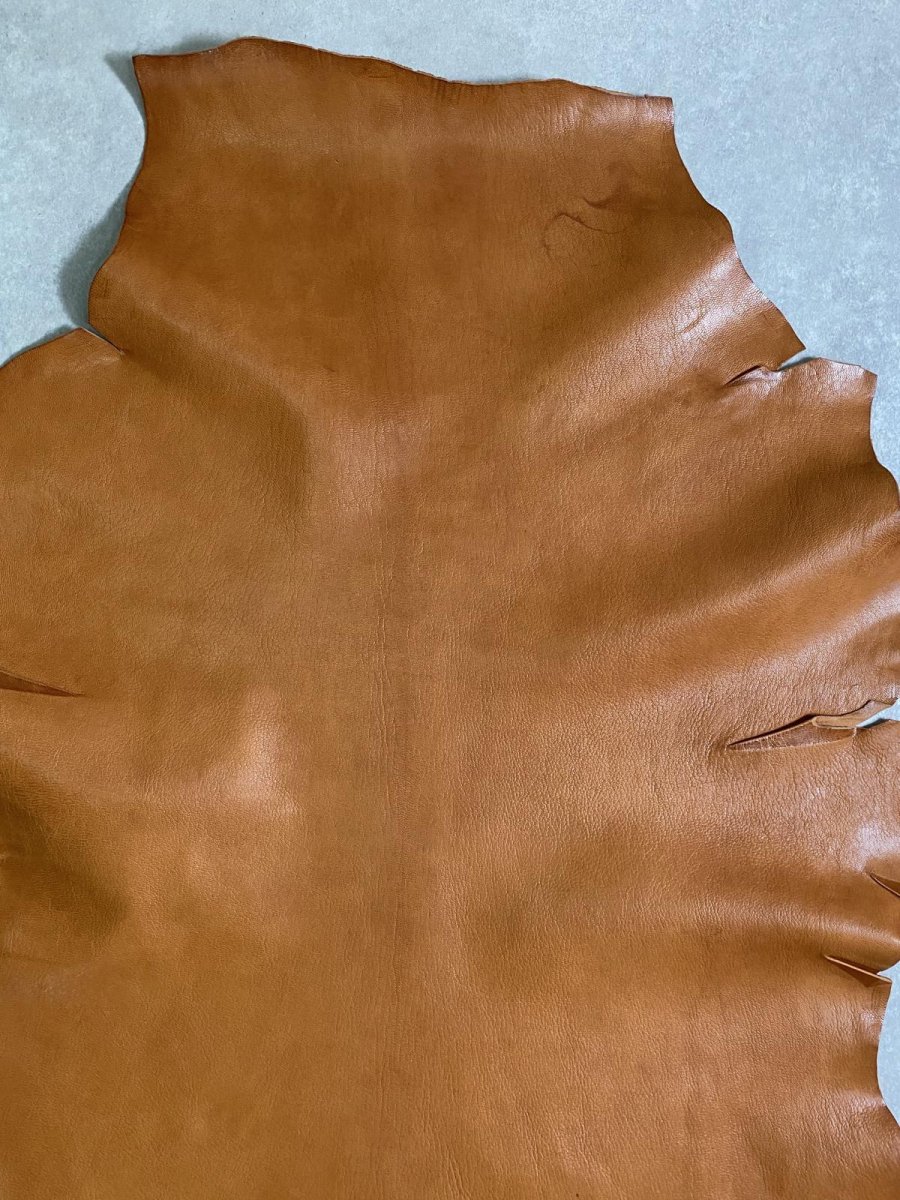 画像5: ヌメゴートシュリンク　キャメル　山羊革　レザークラフト (5)