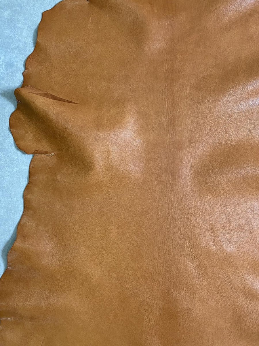 画像6: ヌメゴートシュリンク　キャメル　山羊革　レザークラフト (6)