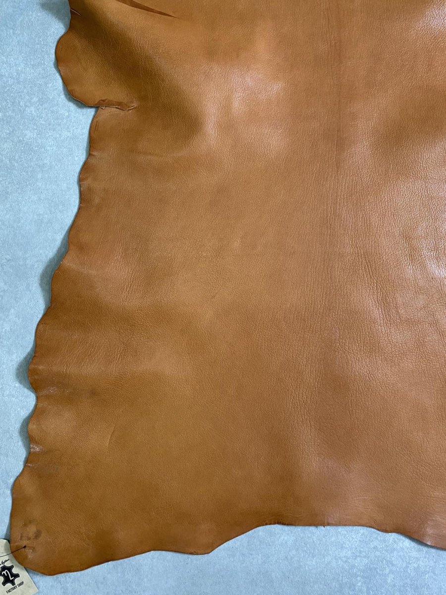 画像8: ヌメゴートシュリンク　キャメル　山羊革　レザークラフト (8)