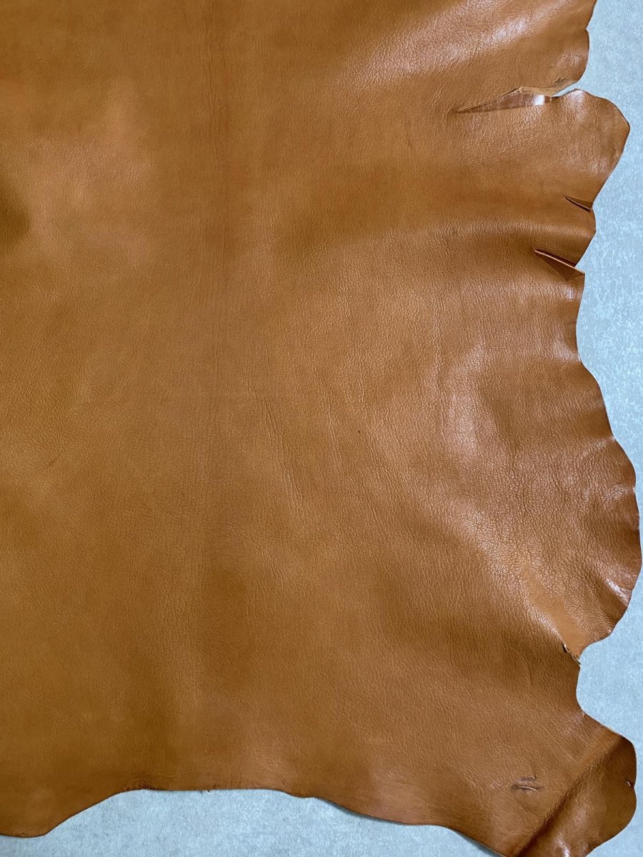 画像9: ヌメゴートシュリンク　キャメル　山羊革　レザークラフト (9)