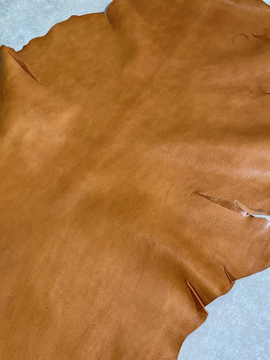 画像2: ヌメゴートシュリンク　キャメル　山羊革　レザークラフト (2)