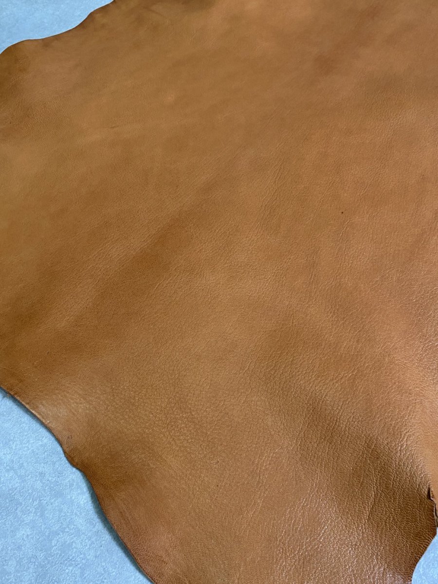 画像3: ヌメゴートシュリンク　キャメル　山羊革　レザークラフト (3)