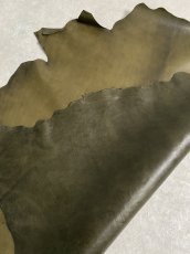 画像8: ゴート革　マーキュリー　カーキ　山羊革　両面使い　レザー (8)