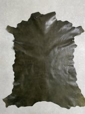 画像1: ゴート革　マーキュリー　カーキ　山羊革　両面使い　レザー (1)
