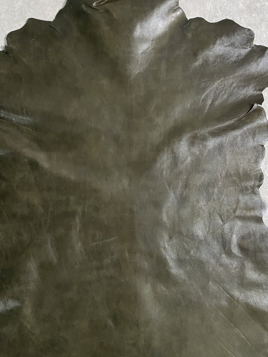 画像5: ゴート革　マーキュリー　カーキ　山羊革　両面使い　レザー (5)