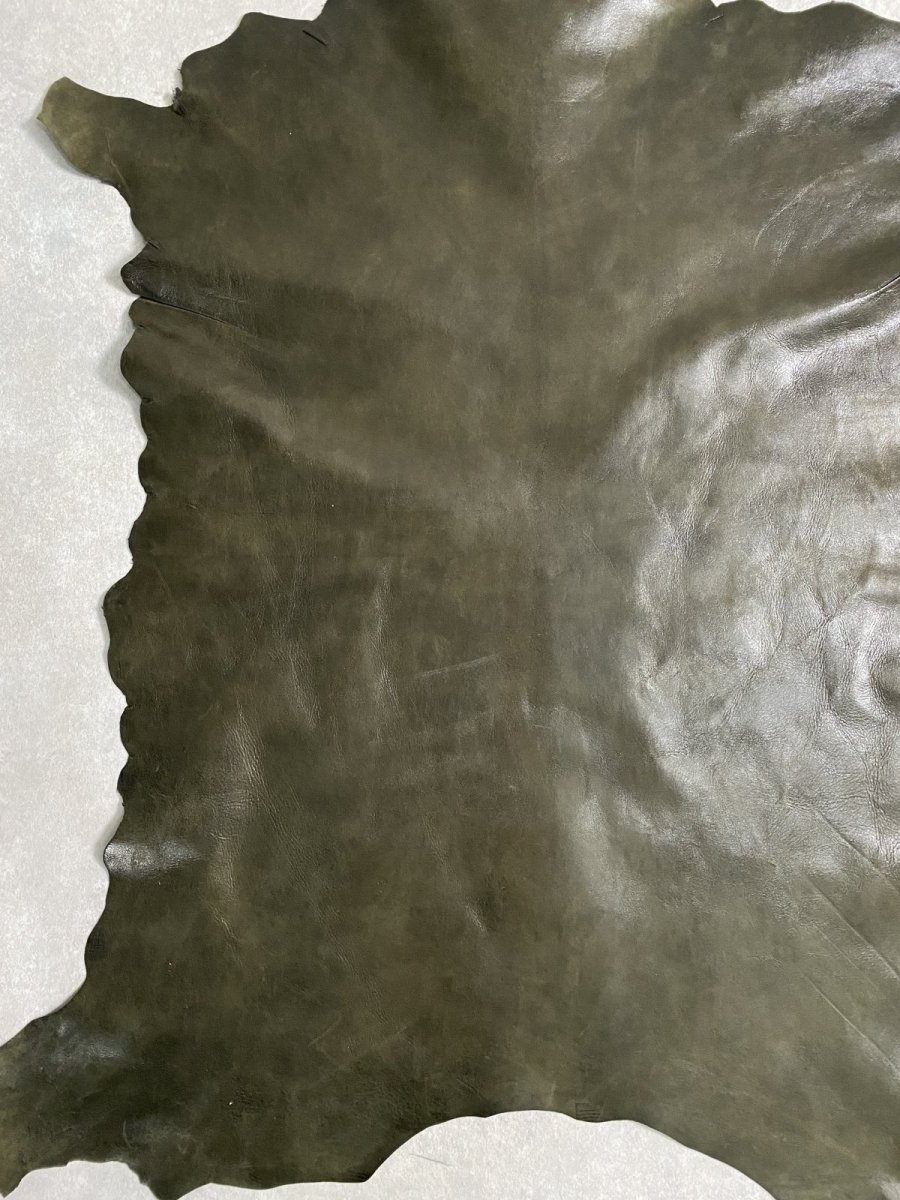 画像6: ゴート革　マーキュリー　カーキ　山羊革　両面使い　レザー (6)