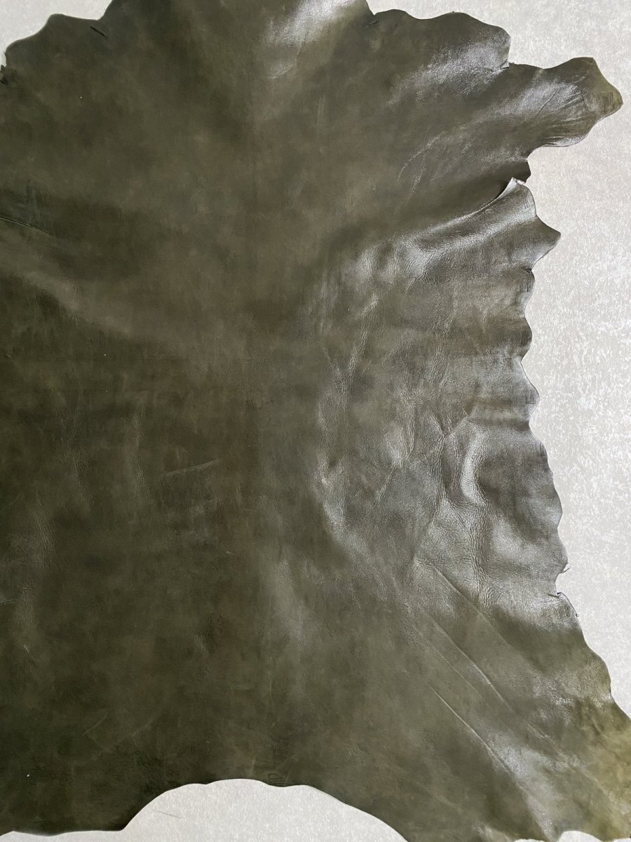 画像7: ゴート革　マーキュリー　カーキ　山羊革　両面使い　レザー (7)