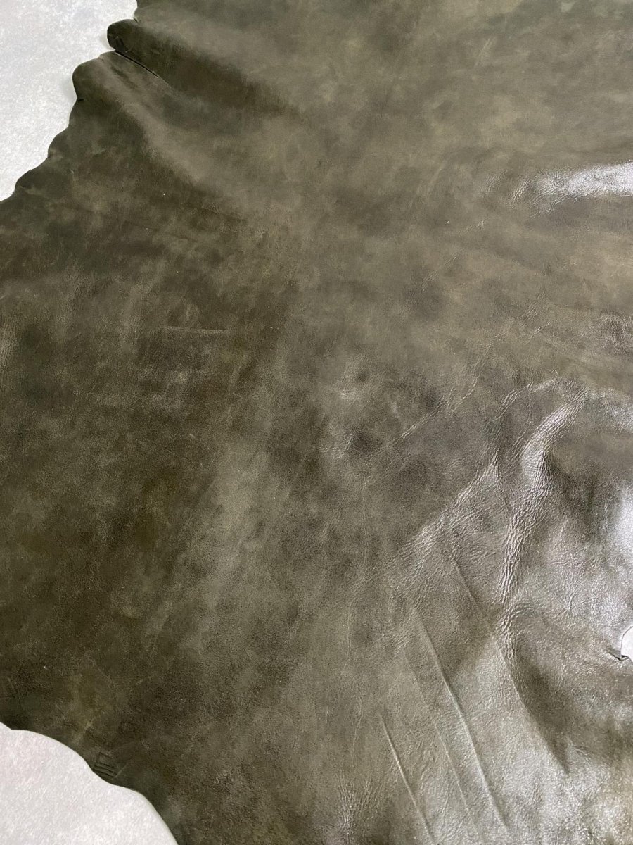 画像8: ゴート革　マーキュリー　カーキ　山羊革　両面使い　レザー (8)