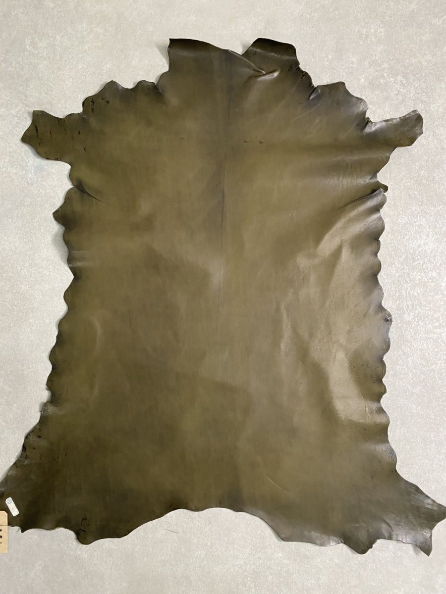 画像2: ゴート革　マーキュリー　カーキ　山羊革　両面使い　レザー (2)