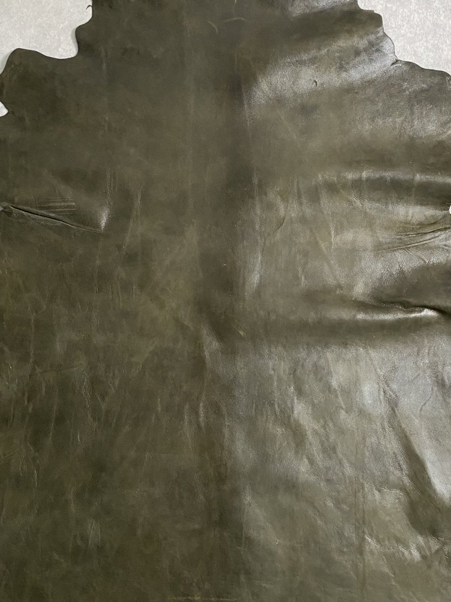 画像6: ゴート革　マーキュリー　カーキ　山羊革　両面使い　レザー (6)