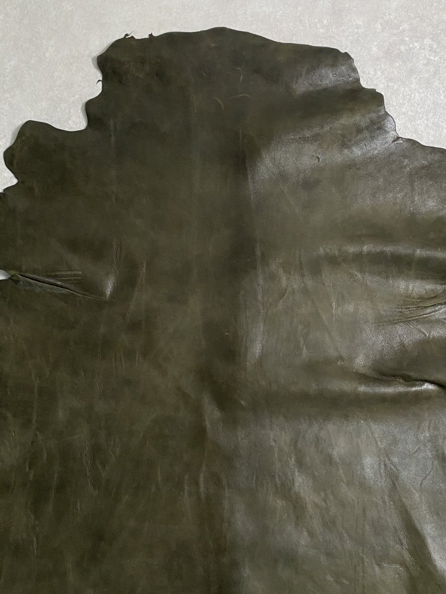 画像5: ゴート革　マーキュリー　カーキ　山羊革　両面使い　レザー (5)