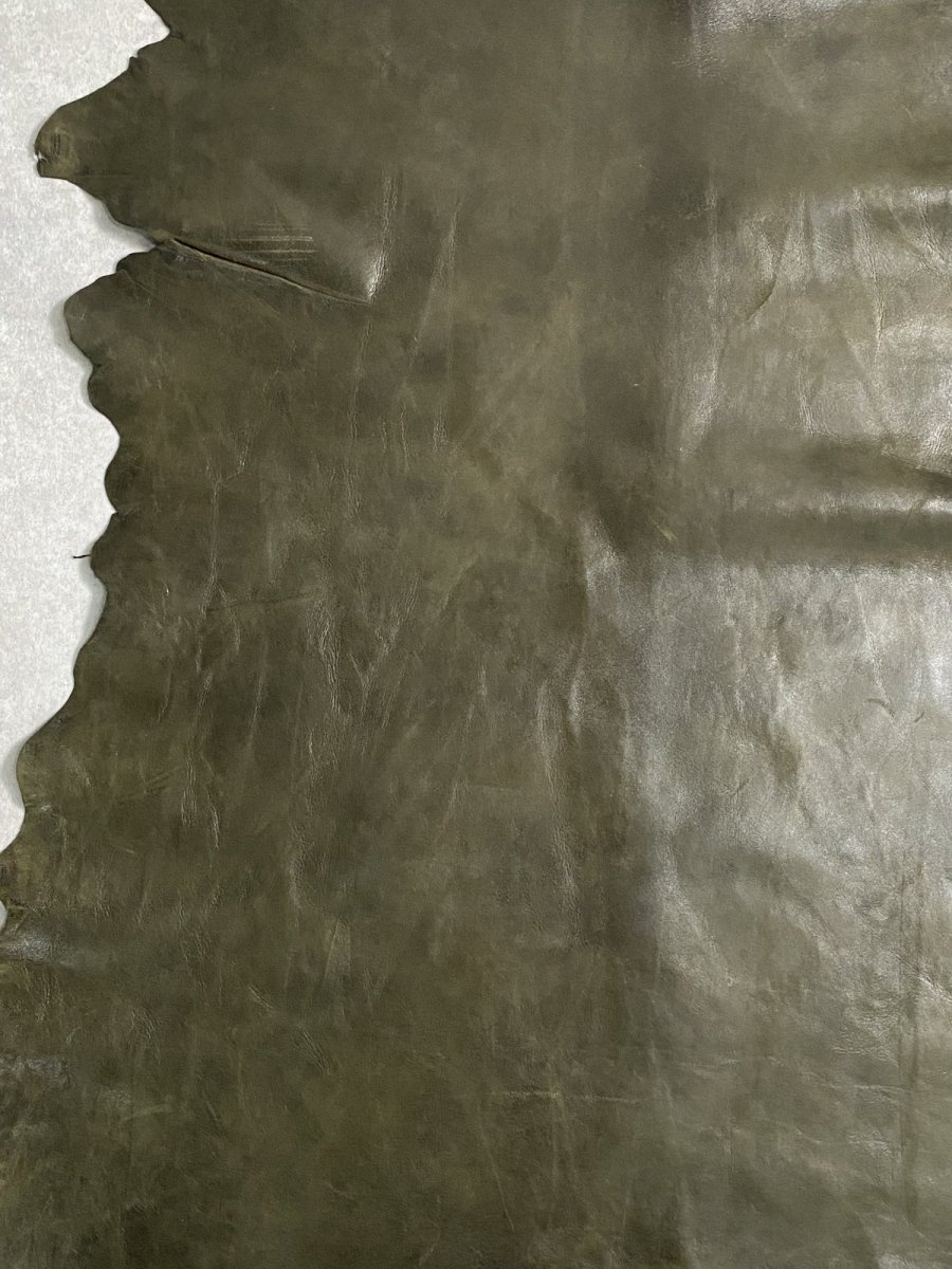 画像7: ゴート革　マーキュリー　カーキ　山羊革　両面使い　レザー (7)