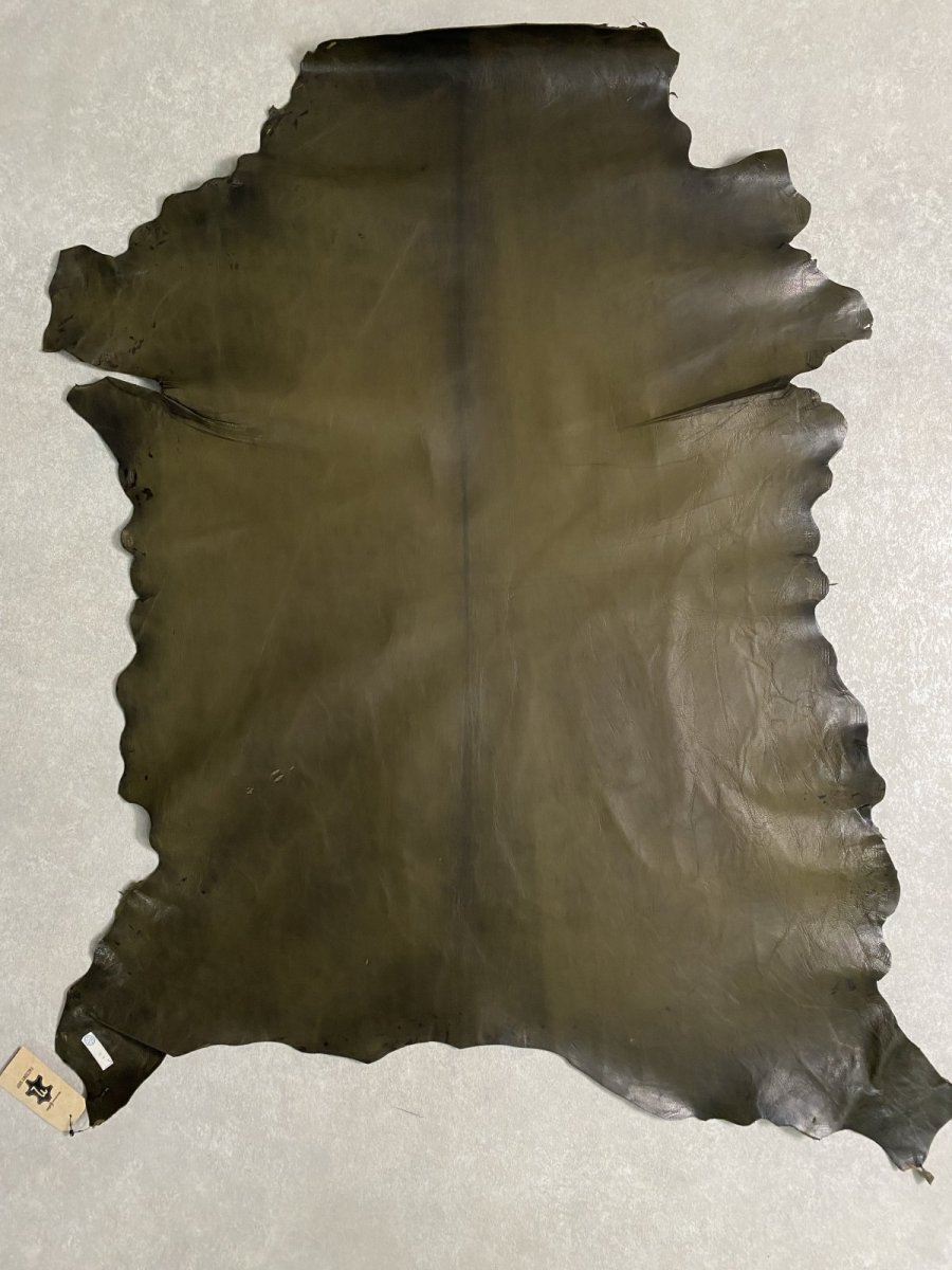 画像3: ゴート革　マーキュリー　カーキ　山羊革　両面使い　レザー (3)