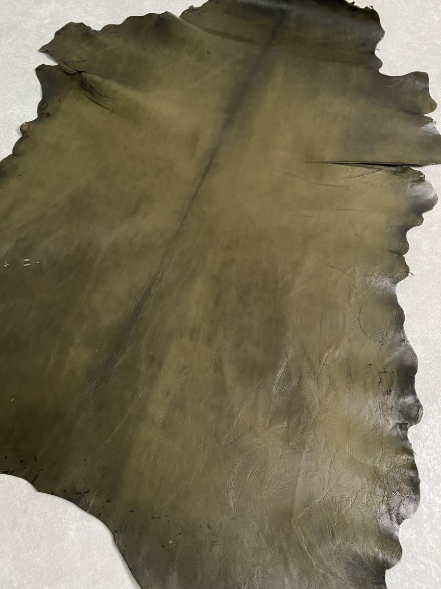画像4: ゴート革　マーキュリー　カーキ　山羊革　両面使い　レザー (4)