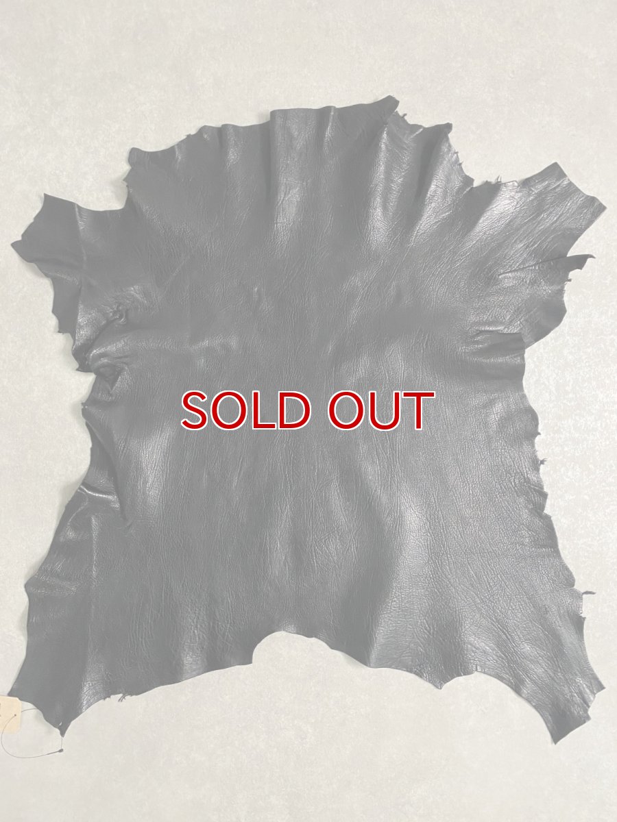 画像1: ゴート革　シュリンク　ブラック　山羊革　レザークラフト (1)