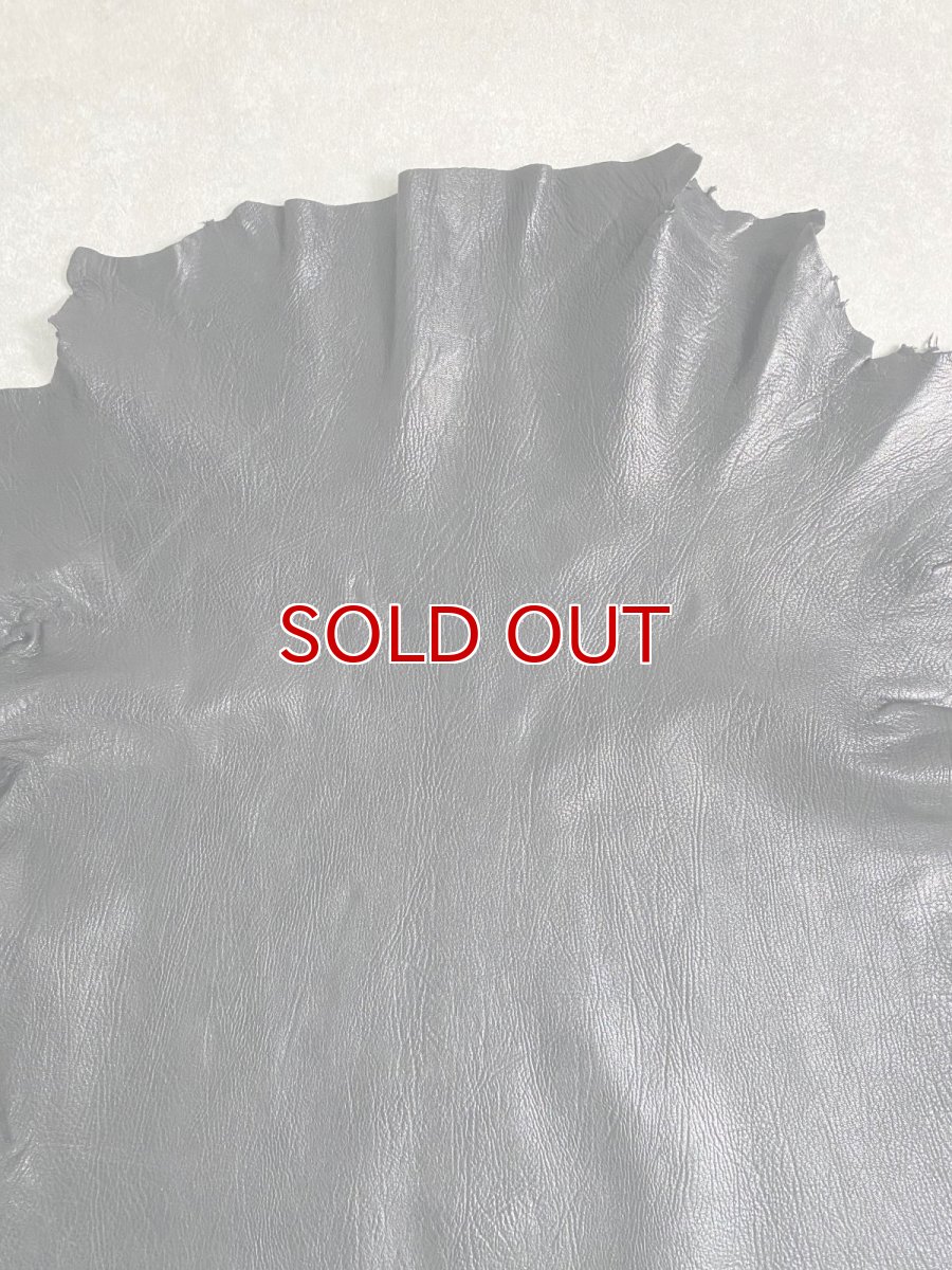 画像4: ゴート革　シュリンク　ブラック　山羊革　レザークラフト (4)