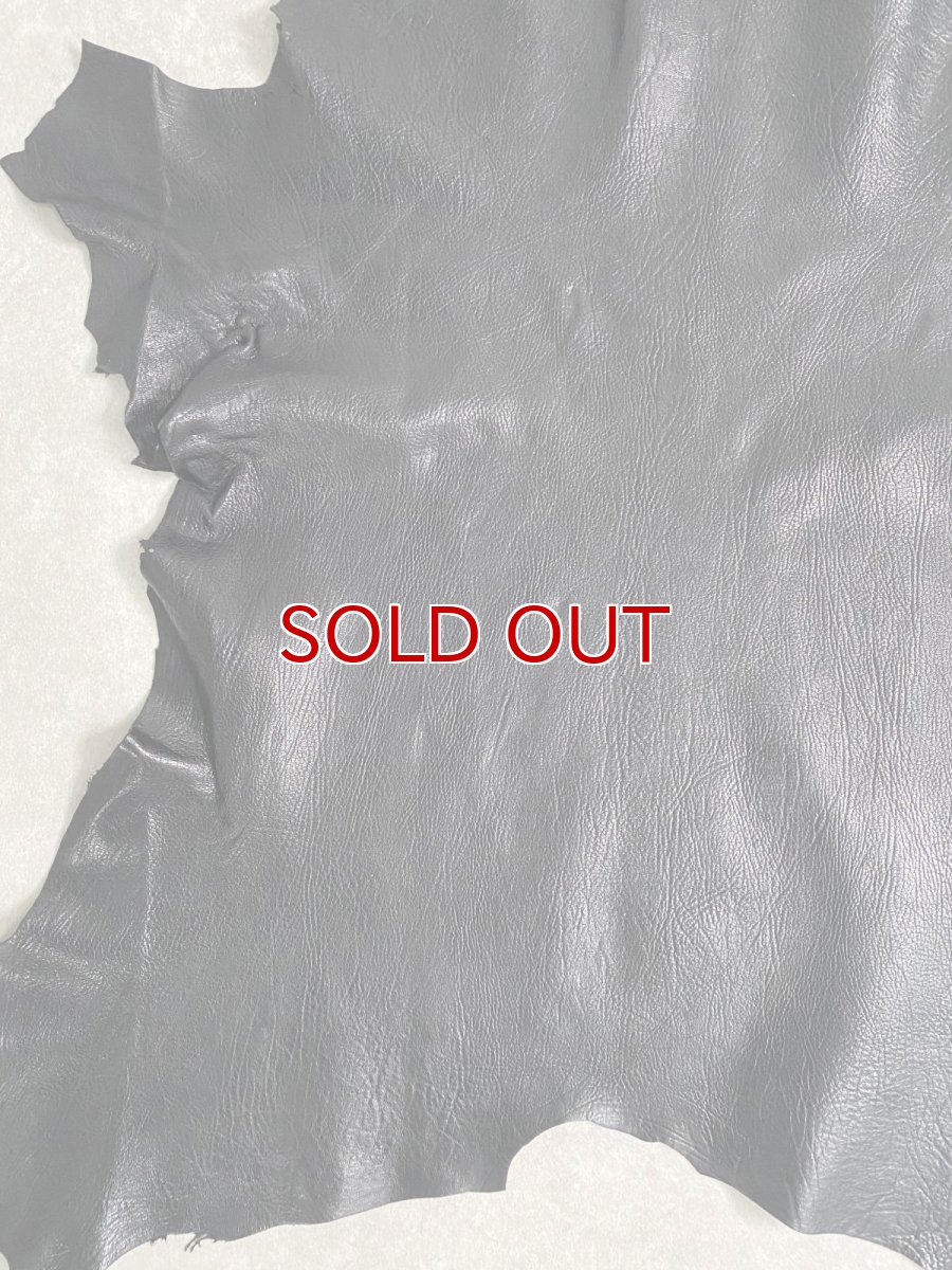 画像5: ゴート革　シュリンク　ブラック　山羊革　レザークラフト (5)