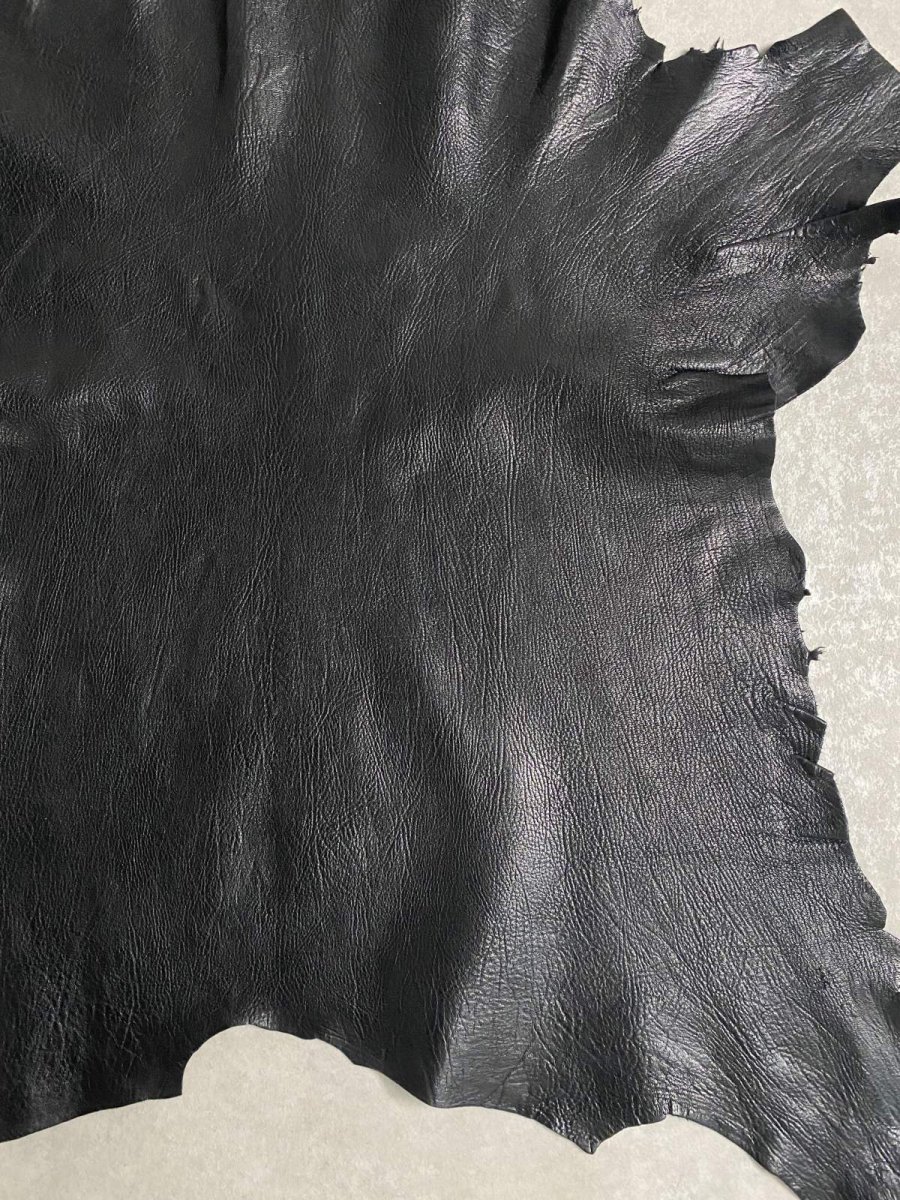 画像6: ゴート革　シュリンク　ブラック　山羊革　レザークラフト (6)