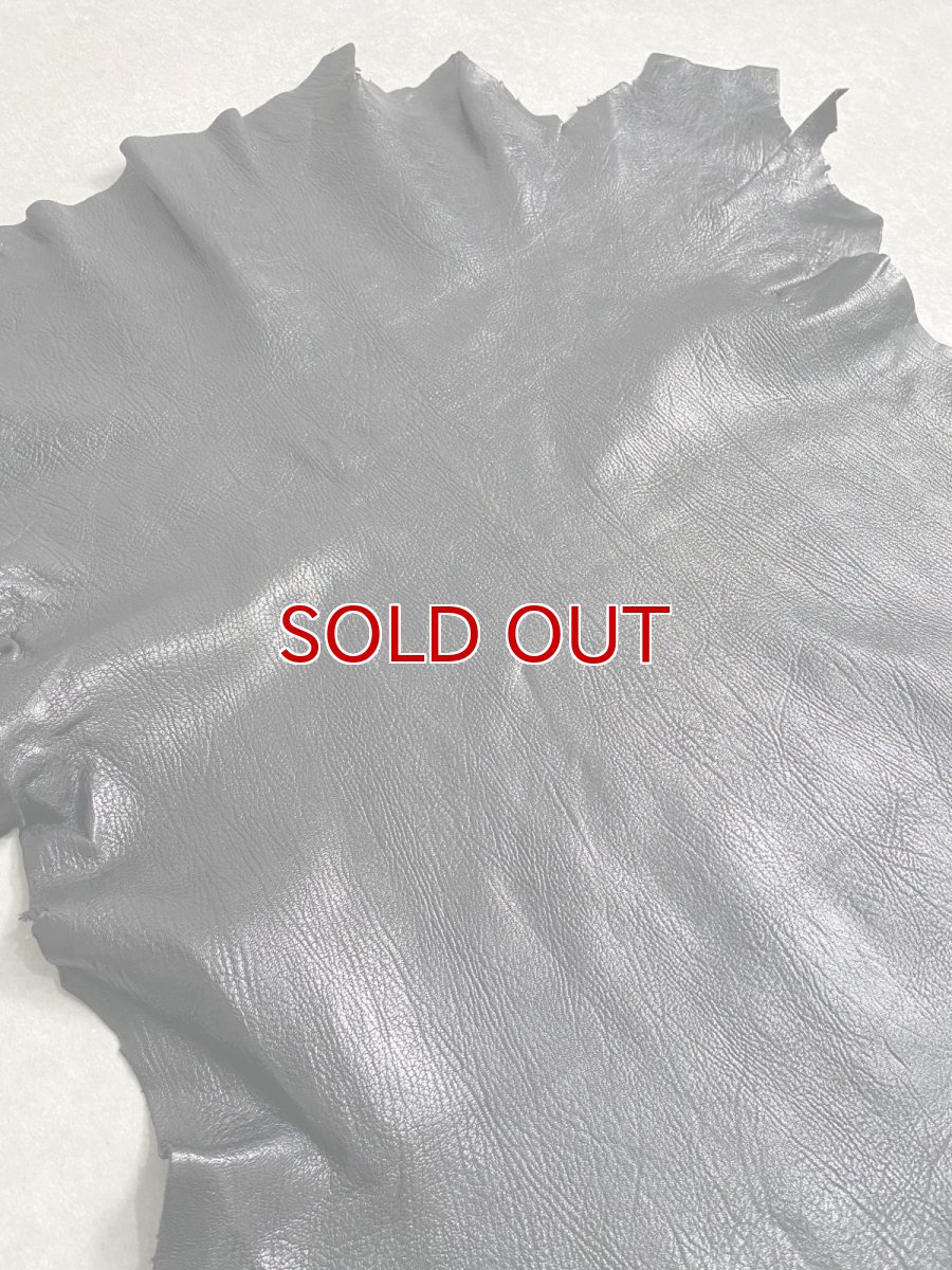 画像2: ゴート革　シュリンク　ブラック　山羊革　レザークラフト (2)